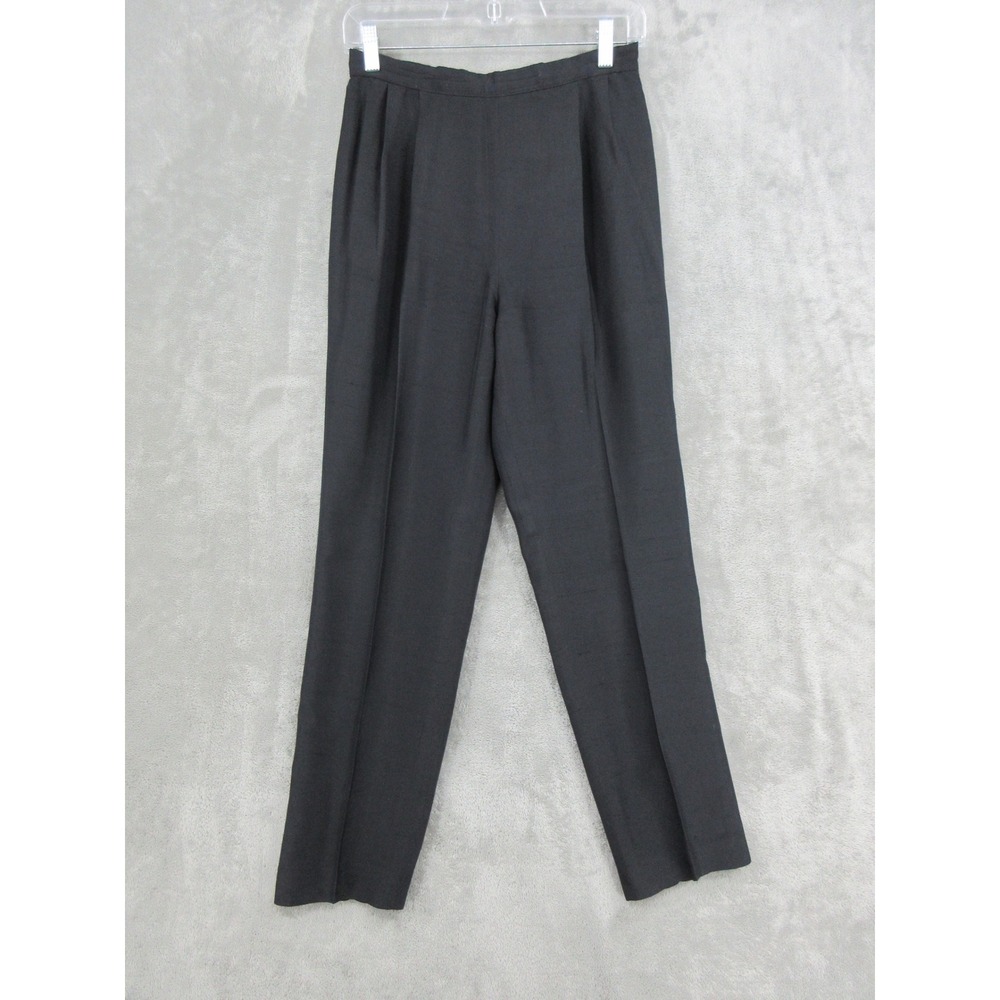 Carlisle Pants Womens Size 2 Silk Pleated High Rise Tapered Trouser Quiet Luxury